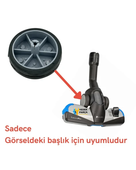 Philips Uyumlu FC 8723 Performer Expert Süpürge Triactive Emici Başlık Tekerleği - Gri - Resim 3