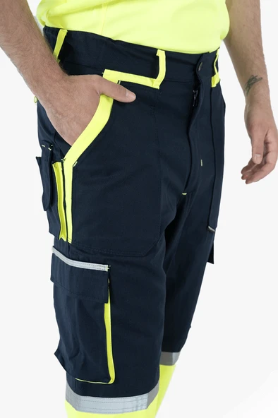 Körüklü Çift Komando Cepli Neon Pantolon - Resim 3