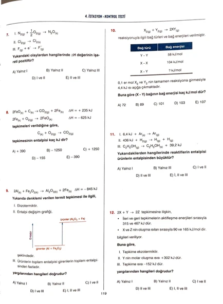 İSTASYON AYT KİMYA - Soru Bankası - 256 Sayfa - YKS Sınava Hazırlık - 5