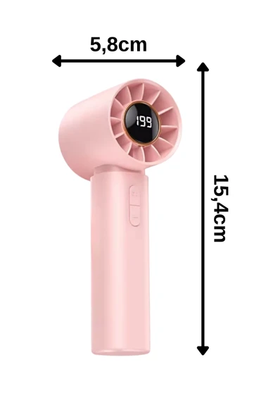 Taşınabililir Mini Usb Şarjlı Turbo Dijital Ekranlı El Vantilatör Fan Soğutucu T12 - 3