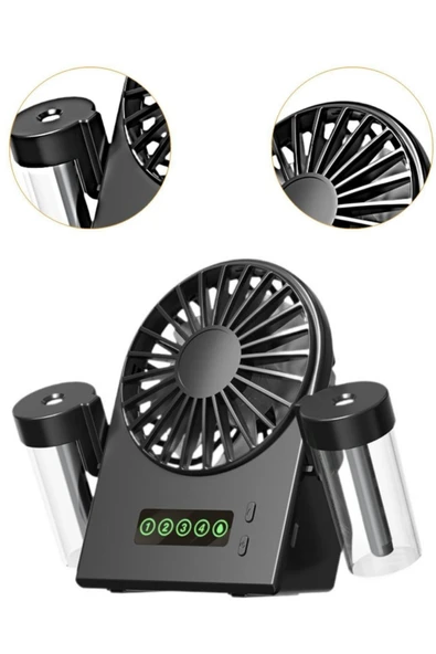 Taşınabilir Masaüstü Su Hazneli Usb Şarjlı 4 Kademe Fan Vantilatör Soğutucu F8 - 6