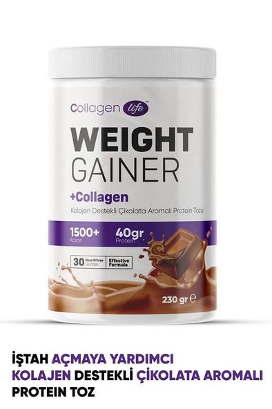 Collagen Life Kolajen İçerikli Çikolata Aromalı Kilo Almaya ve İştah Açmaya Yardımcı Toz ürün görseli