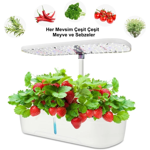 HyMark Hidroponik Topraksız 12 Bölmeli Bitki Yetiştirme Kiti 3 Mod 139 LED Tam Spekturumlu Bahçe Kiti - 6