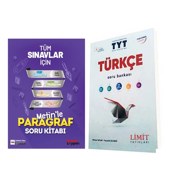 Limit Yayınları TYT Türkçe Soru Bankası ve Metin Paragraf Soru Bankası Seti 2 Kitap ürün görseli 1