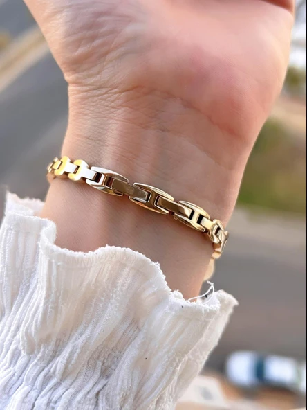 Essence Vintage Seri Küçük Kasa Çelik Kararma Renk Atma Yapmaz Kadın Kol Saat+Bileklik BD000.120 - Resim 3