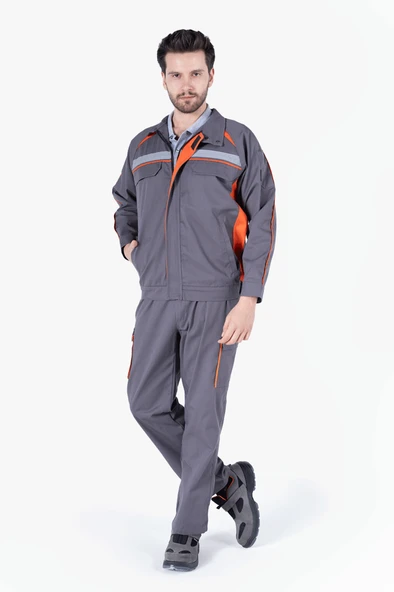 Turuncu Biyeli Reflektörlü Mont - Resim 4