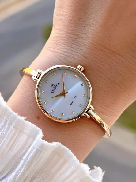 Essence Vintage Seri Küçük Kasa Çelik Kararma Renk Atma Yapmaz Kadın Kol Saat+Bileklik BD000.120 ürün görseli