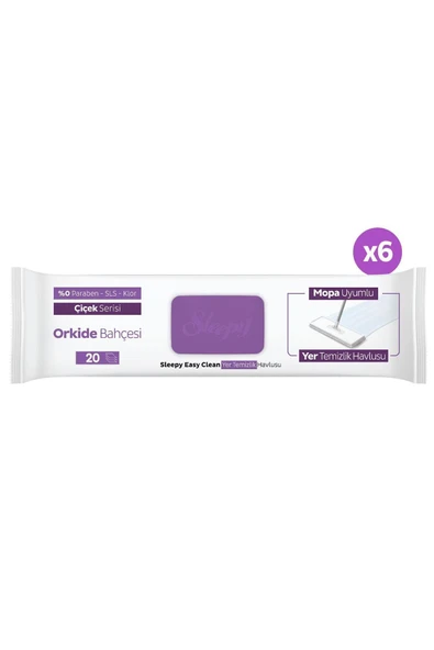Sleepy Easy Clean Orkide Bahçesi Mopa Uyumlu Yer Temizlik Havlusu 6X20 (120 Yaprak) - Resim 3