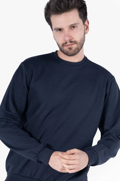 2 İplik Bisiklet Yaka Sweatshirt - 3