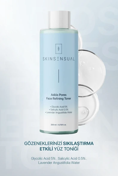 Skin Sensual Adiôs Pores Face Refining Toner (glycolic Acid 5%, Salicylic Acid 0.5) Gözeneklere Elveda Tonik ürün görseli 1