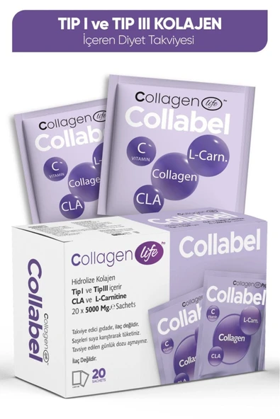 Collagen Life Tip 1 - Tip 3 Kolajen, L-Carnitine, Glukomannan, Karamürver İçeren 20 Saşe - Resim 6