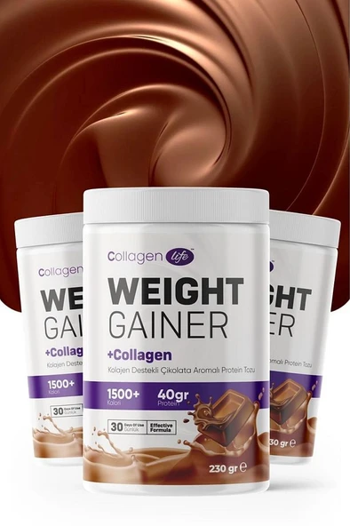 Collagen Life Kolajen İçerikli Çikolata Aromalı Kilo Almaya ve İştah Açmaya Yardımcı Toz - Resim 3