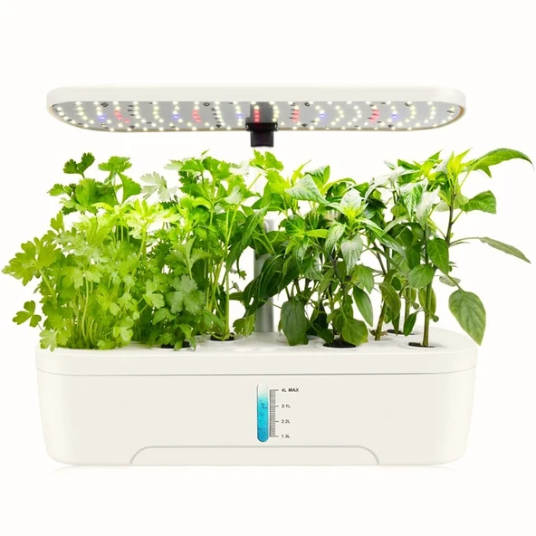 HyMark Hidroponik Topraksız 12 Bölmeli Bitki Yetiştirme Kiti 3 Mod 139 LED Tam Spekturumlu Bahçe Kiti - 1