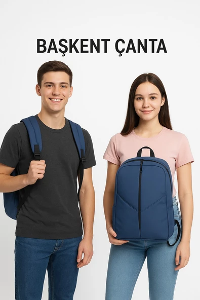 Sırt Çantası Su Geçirmez Dayanıklı Lacivert Laptop Bölmeli 8683255013920 - 3