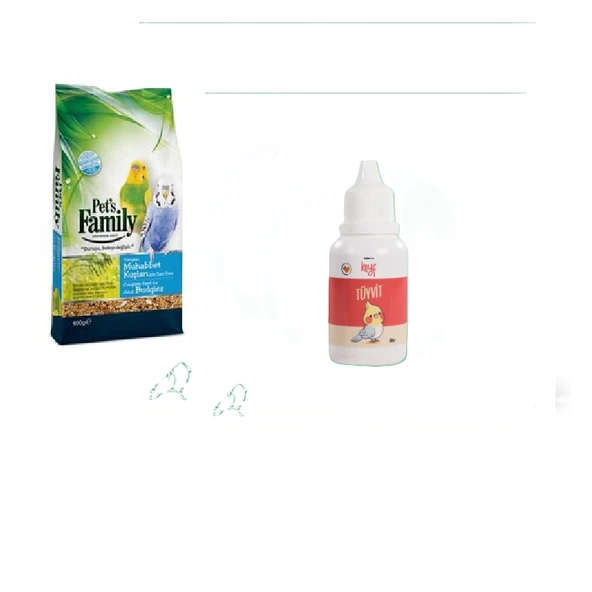 Muhabbet kusu yemi 400 gr+ Tüy vit 50 cc x 1 ADET ürün görseli