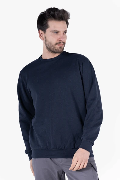 2 İplik Bisiklet Yaka Sweatshirt - 1