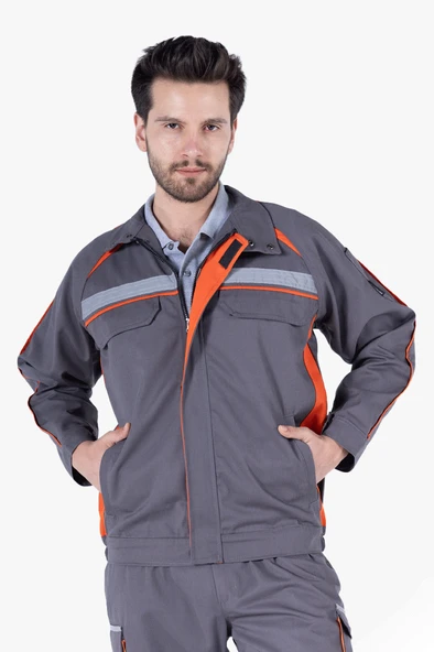 Turuncu Biyeli Reflektörlü Mont - Resim 5