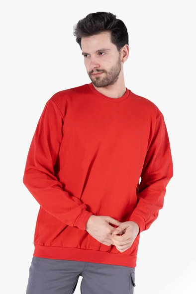 2 İplik Bisiklet Yaka Sweatshirt - 7