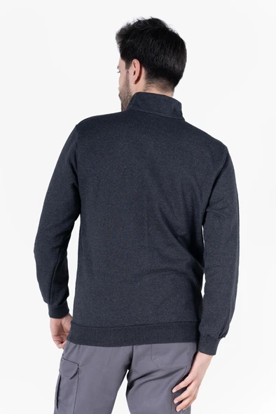 2 İplik Dik Yakalı Fermuarlı Sweatshirt - 6