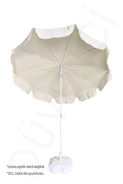 Plaj Şemsiyesi, 10 Telli, 200 CM Çap, Krem Renkli ve Japon Kiraz Çiçeği Losyon Hediye - Resim 5