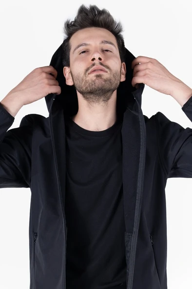 Kapüşonlu Softshell Mont - 5