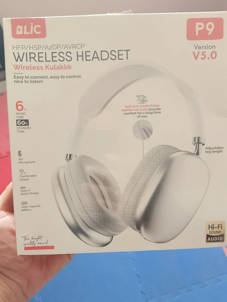 Blic P9 Kablosuz 5.0 v Bluetooth Kulaklık Yüksek Ses Kalitesiyle kulaklık - 2