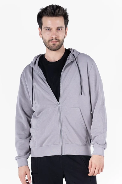 Diagonel Kapüşonlu Fermuarlı Sweatshirt - 10