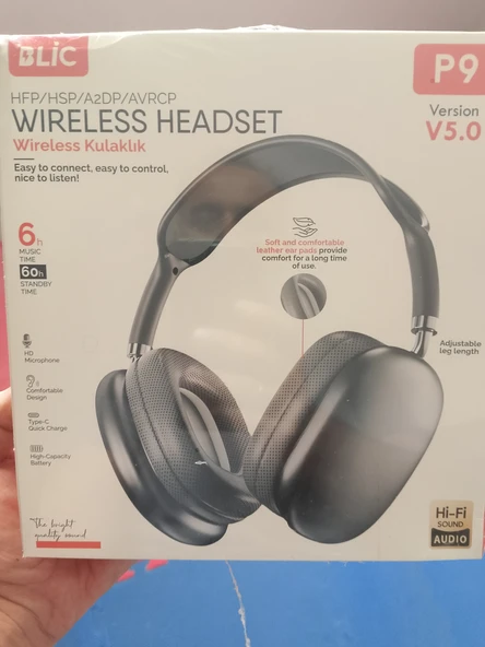 Blic P9 Kablosuz 5.0 v Bluetooth Kulaklık Yüksek Ses Kalitesiyle kulaklık - Resim 2