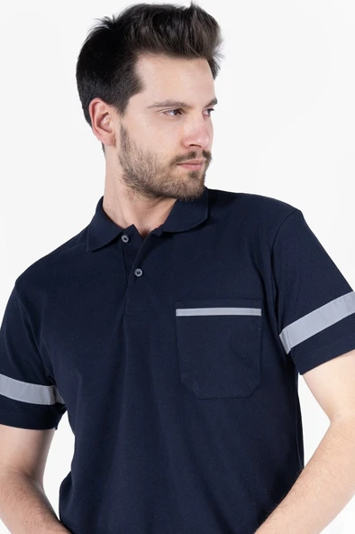 Polo Yaka Reflektörlü T-Shirt - 3