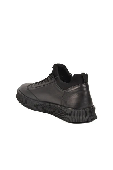 Ayakmod Siyah Hakiki Deri Büyük Numara Erkek Casual Ayakkabı 2517 M - Resim 4