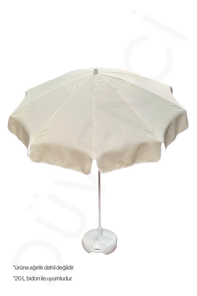 Plaj Şemsiyesi 200 CM Çap, Krem Renkli, 10 Telli  ve Avokadolu Losyon Hediye - Resim 4