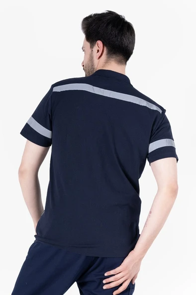 Polo Yaka Reflektörlü T-Shirt - 2