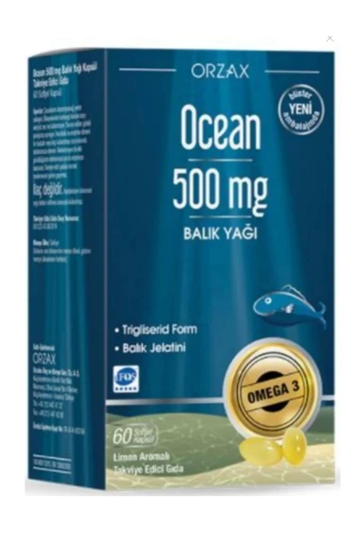 Ocean Omega 3 Balık Yağı 500 mg 60 Kapsül ürün görseli