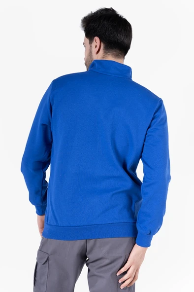 2 İplik Dik Yakalı Fermuarlı Sweatshirt - 2