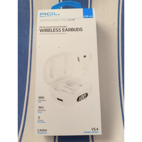 Acb66 Kulaklık Kulaklık Earpbuds Bluetooth 180H 2.4 Ghz V5.4 Wireless ACB-66. Beyaz ürün görseli 1