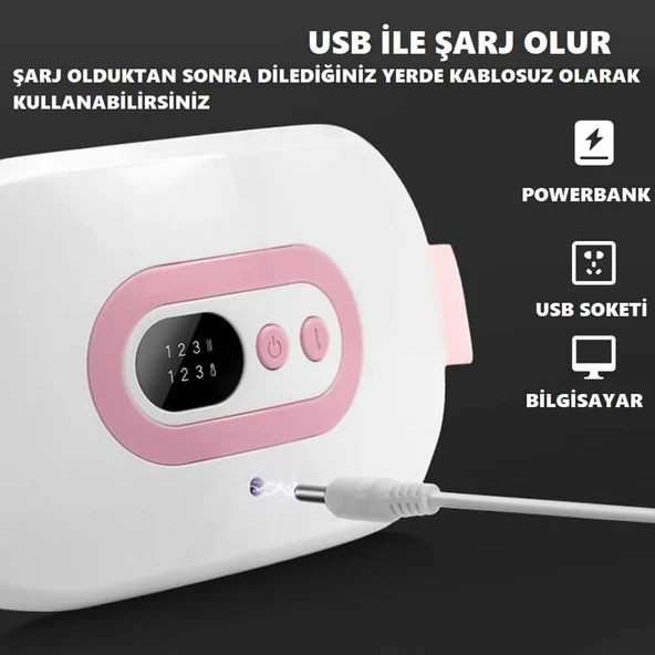 Regl Dönemi Karın Bel Sıcak Isıtma Titreşim Masaj Yastığı Cihazı Kramp 3 Kademeli - Resim 4