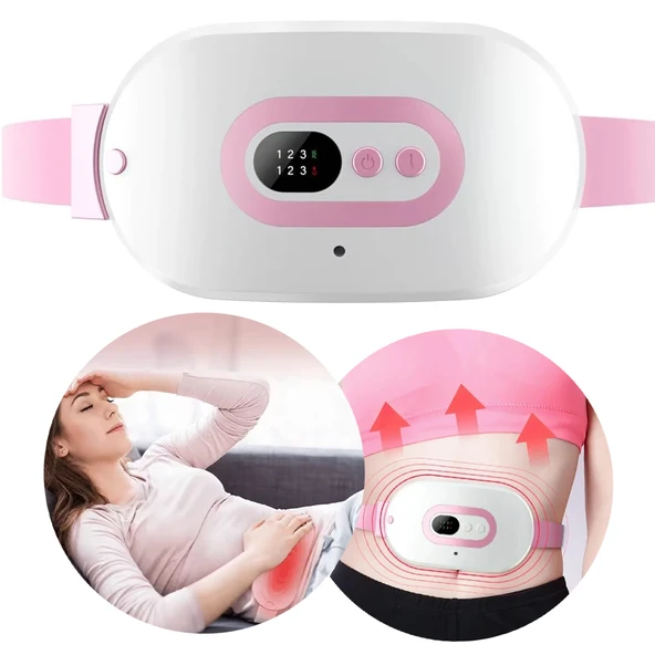 Regl Dönemi Karın Bel Sıcak Isıtma Titreşim Masaj Yastığı Cihazı Kramp 3 Kademeli ürün görseli