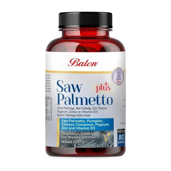 Saw Palmetto Plus Cüce Palmiye Isırgan Ekstraktı Plus 685 Mg 80 Kapsül