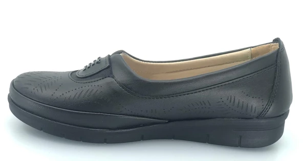 Berfilla Dr.Tavsiyeli İçi %100 Deri Anne Kadın Babet Ayakkabı - Resim 3