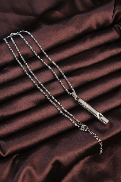 Acil Durum Düdüğü 316L Çelik Kararma Yapmaz Yüksek Desibel Kolye Unisex - Resim 4