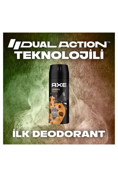 3 Adet Axe Erkek Sprey Deodorant Leather & Cookies 48 Saat Etkileyeci Koku 150 ml - Resim 4