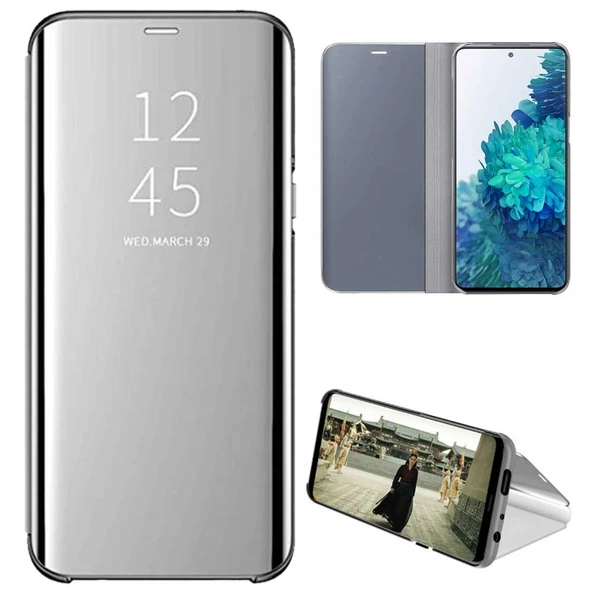 Apple iPhone 12 / iPhone 12 Pro Uyumlu Aynalı Kapaklı Lüx Kılıf - Resim 7