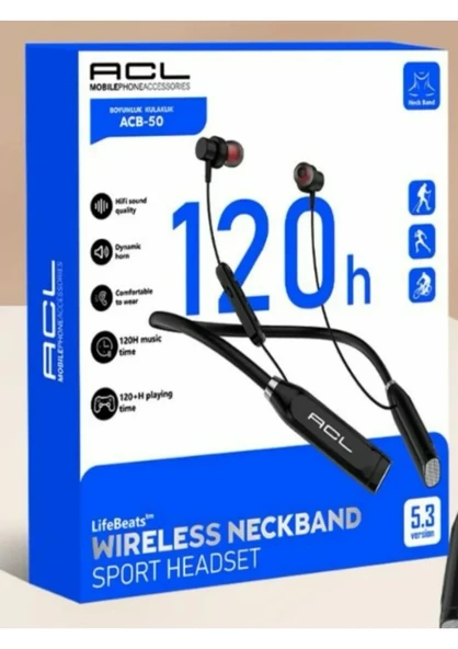Acb50 Boyunluk Kulaklık 120 Saat Müzik Dinleme Suresi acb 50 - Resim 3
