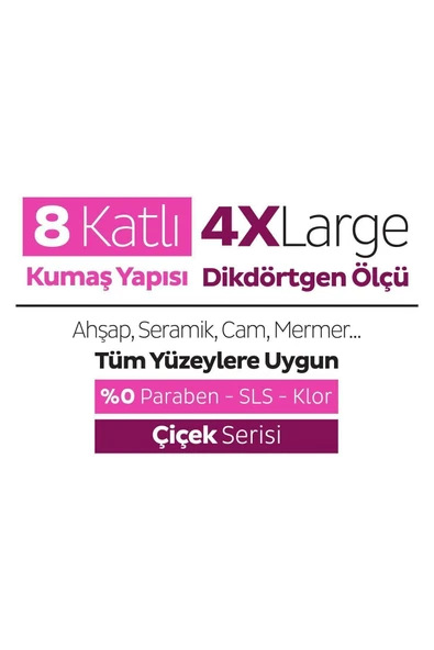 Sleepy Easy Clean Lilyum Buketi Mopa Uyumlu Yer Temizlik Havlusu 6X20 (120 Yaprak) - Resim 4