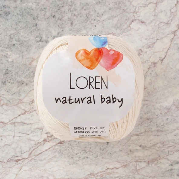 Loren Natural Baby Krem El Örgü İpi - R083 - 33945 ürün görseli