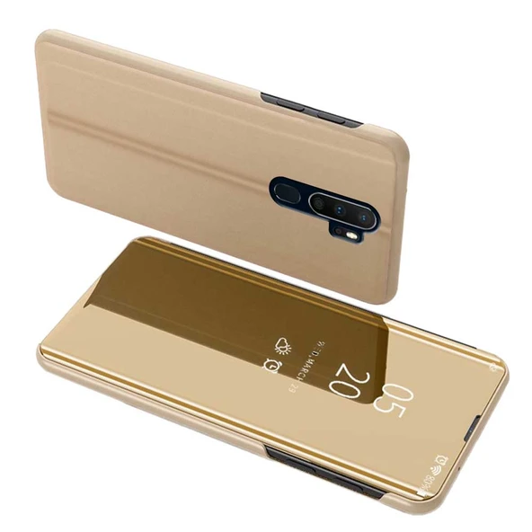 Oppo A5 2020 / A9 2020 Uyumlu Aynalı Kapaklı Lüx Kılıf - Resim 3