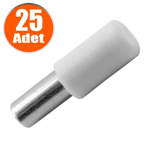 Raf Pimi Plastik Başlı Cam Tutucu Mobilya Dolap Pimi (25 ADET)