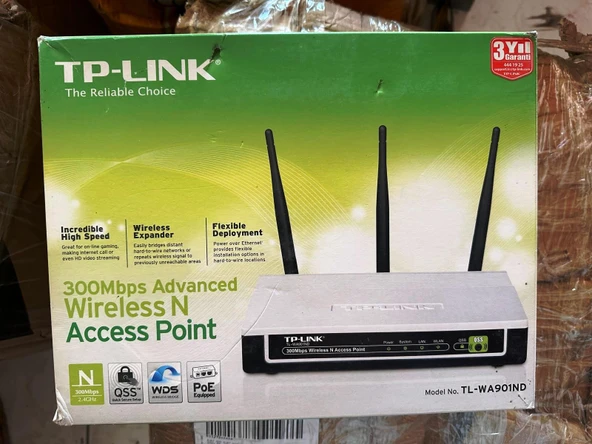 TP-LINK TL-WA901ND 450MBPS KABLOSUZ ACCESS POINT/UNIVERSAL REPEATER 2.EL KULLANILMIŞ - 1