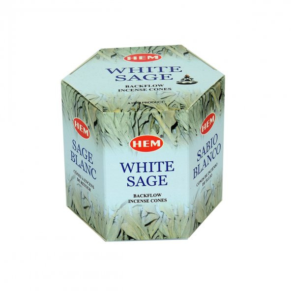 Geri Akış Şelale Beyaz Adaçayı Kokulu 40 Konik Tütsü - White Sage Backflow Incense Cones