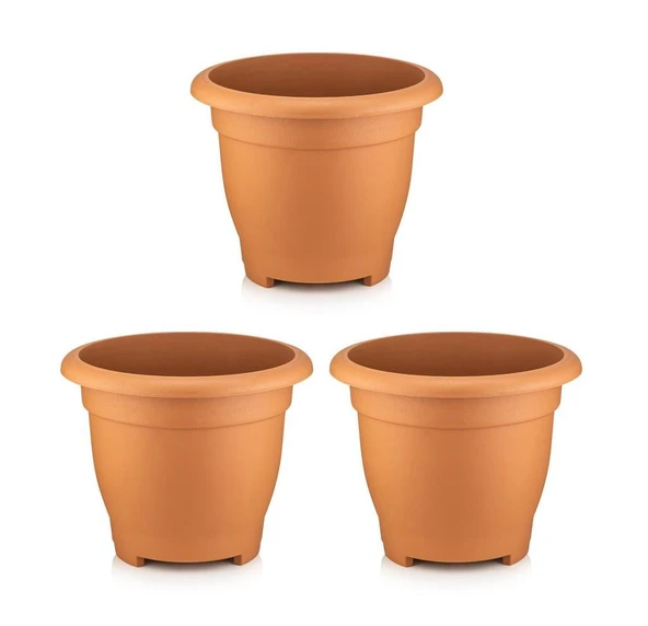 Omnipazar SO-VHS8 Dekoratif Vaha Saksı İç ve Dış Mekan 54 lt Kiremit 3 Adet ürün görseli